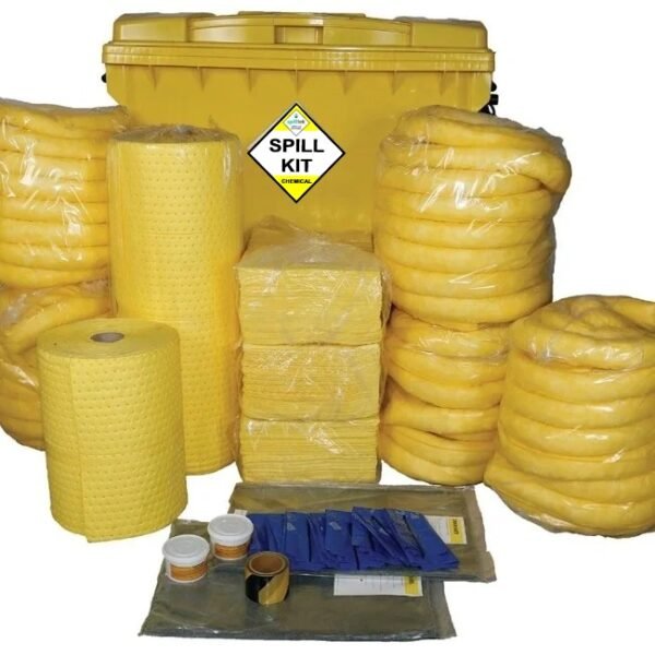 Spilltek 1100lite chemical spill kit in wheeled bin