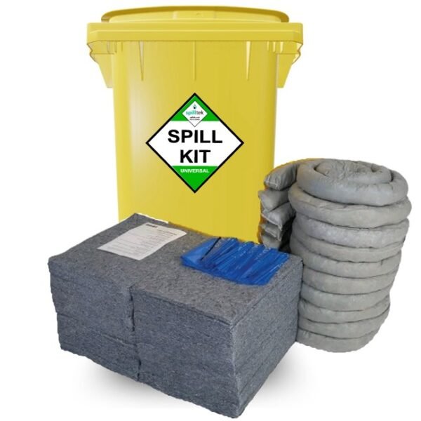 Spilltek 360litre Evo Recycled Universal Spill Kit Complete kit in wheeled bin