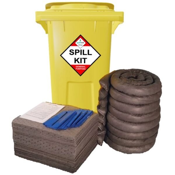 Spilltek 240lite general purpose spill kit in wheeled bin