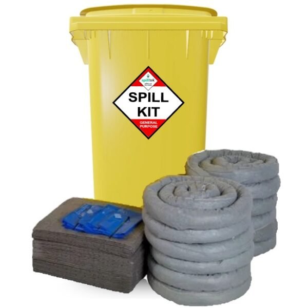 Spilltek 360lite general purpose spill kit in wheeled bin