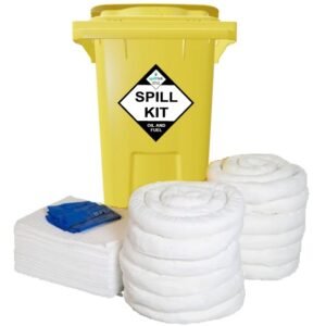 Spilltek 240lite oil & fuel spill kit in wheeled bin