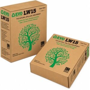 evo recycled LW15 wood fibre absorbent in 15-litre dispenser boxes