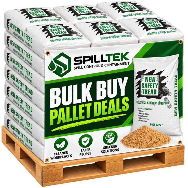 Spilltek bulk buy pallet deals of New Safety Tread 30-bags of loose absorbent and granules