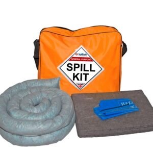 spilltek 40ltr general purpose railway spill kit in orange shoulder bag