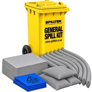 spilltek 120 litre general purpose maintenance spill kit in 120 litre wheelie bin complete kit - GSK120