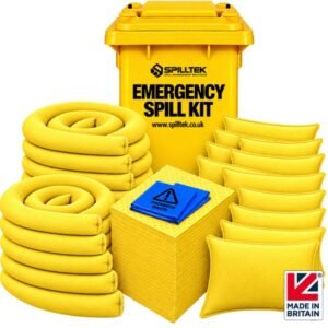 astra spilltek 360 litre chemical spill kit in 360 litre wheelie bin complete kit
