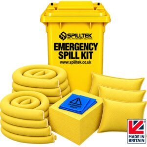 astra spilltek 120 litre chemical spill kit in 120 litre wheelie bin complete kit