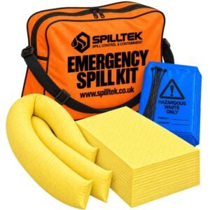 Spilltek 40lite railway spill kit chemical spill kit in orange polyethylene shoulder bag complete kit