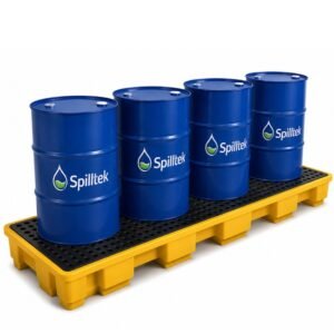 Spilltek Hazstor in-line 4 drum spill pallet yellow
