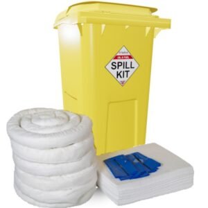 spilltek 120 litre oil and fuel spill kit in 120 litre wheelie bin complete kit - OSK120