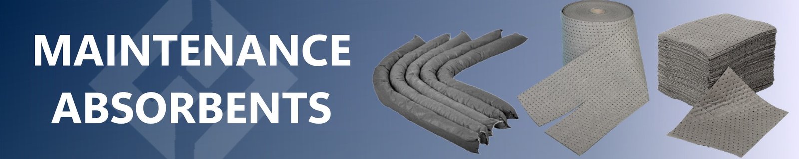 Maintenace absorbent pads, cushions, socks, pillows, rolls