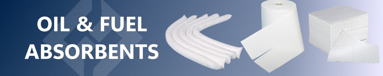 Chemical absorbent pads, cushions, socks, pillows, rolls
