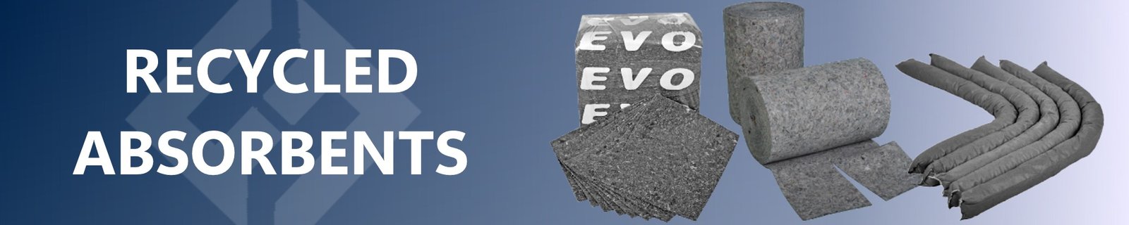 recycled evo absorbent pads, cushions, socks, pillows, rolls