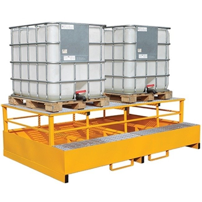 Hazstor Steel Double IBC Spill Pallet & Dispensing Frame