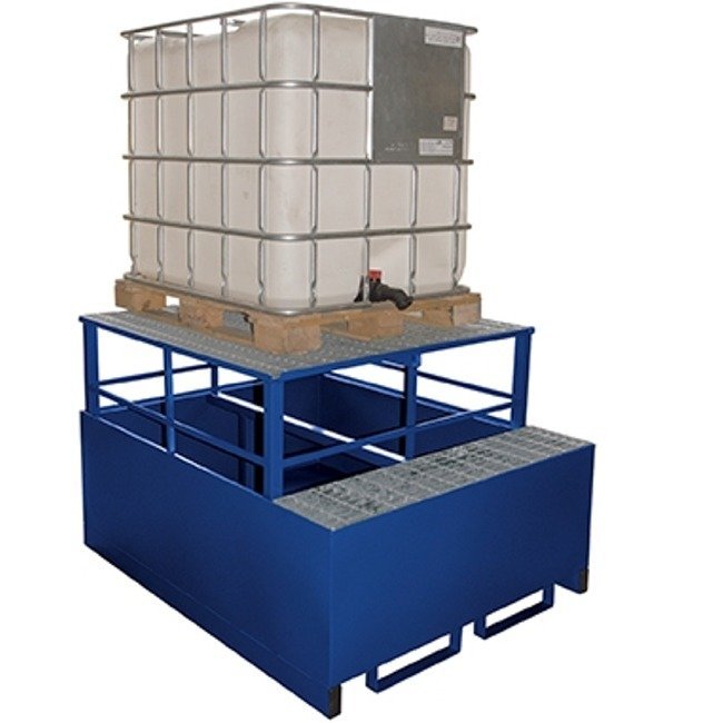 Hazstor Steel Single IBC Spill Pallet & Dispensing Frame