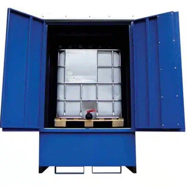 Hazstor steel ibc storage unit with door