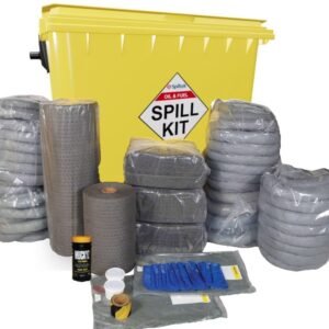 spilltek 1100 litre general purpose maintenance spill kit in 1100 litre wheelie bin complete kit - GSK1100