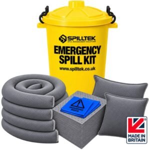 astra spilltek 90ltr general purpose spill kit in a lidded drum