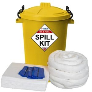 Spilltek 90lite oil & fuel spill kit in plastic lidded drum