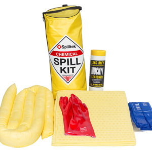 Spilltek 20lite chemical spill kit in polyethylene bag for a forklift truck complete kit