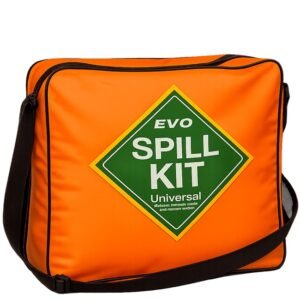 Spilltek evo recycled 40lite railway spill kit universal spill kit in orange polyethylene shoulder bag complete kit