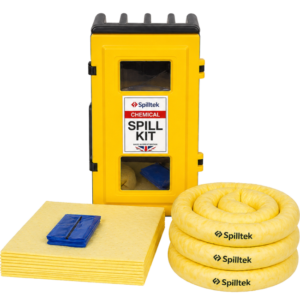 Spilltek 50lite chemical spill kit in wall cabinet complete kit