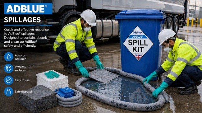adblue spillage clean up with spilltek adblue spill kit 