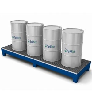 Classic-Line 4 drum in-line steel spill pallet low profile