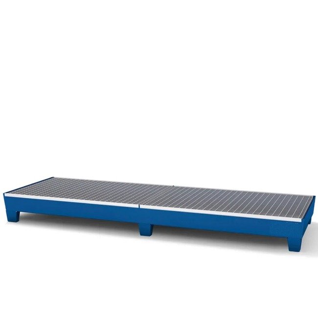 Classic-Line 4 drum in-line steel spill pallet low profile
