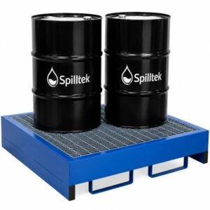 Hazstor 4 drum steel spill pallet blue
