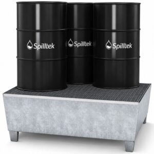 Hazstor Classic 4 drum galvanised spill pallet high capacity
