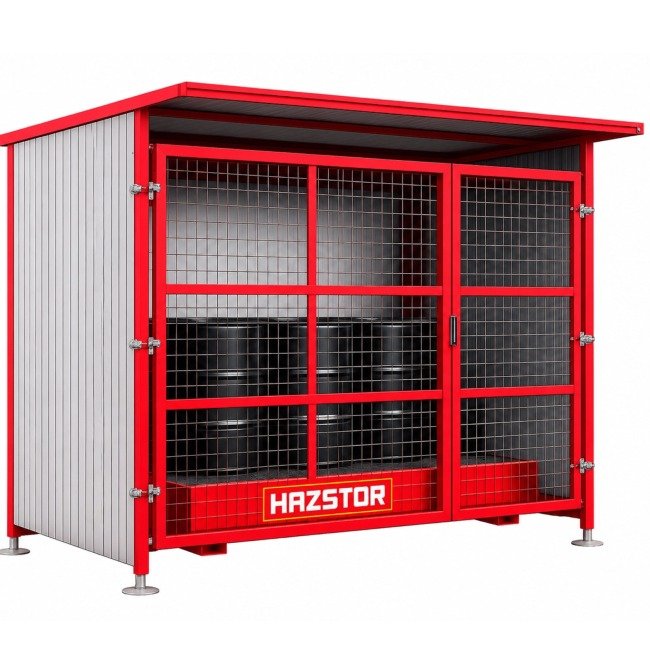 hazstor coshh storage shelter for drums, cyclinders and containers