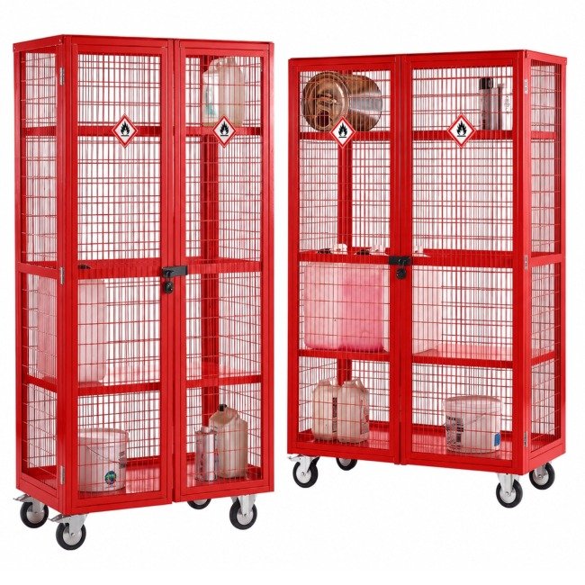 hazstor coshh mobile trolleys cages boxwell