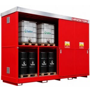 Hazstor dual purpose chemical store 8 ibc 32 drum