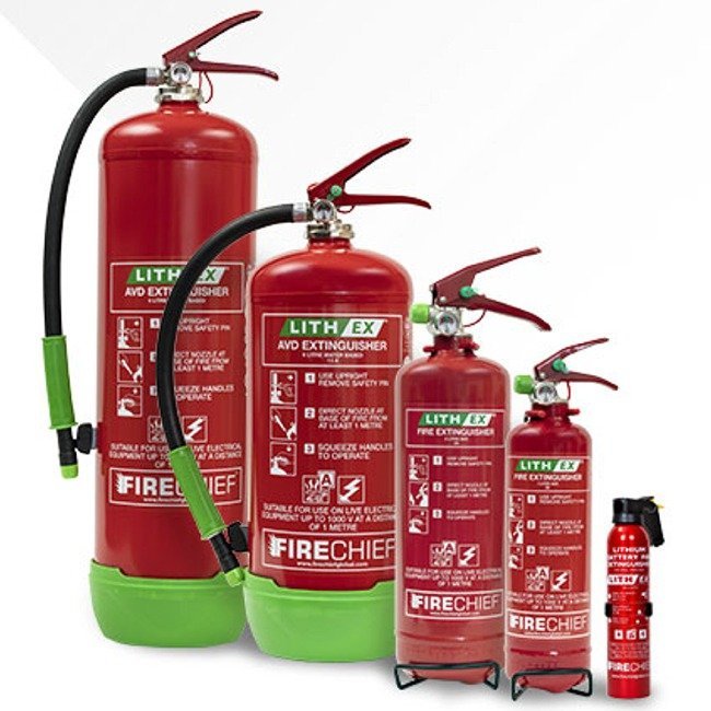 Lithium-ion battery fire extinguishers