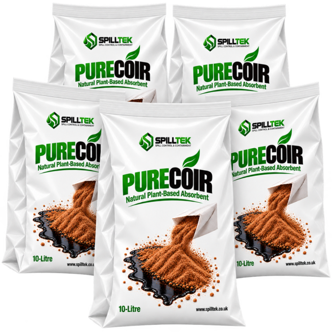 Spilltek Purecoir natural plant-based absorbent made from coconut hush