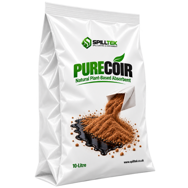 Spilltek Purecoir natural plant-based absorbent made from coconut hush