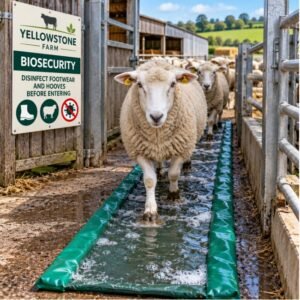 Spilltek Biotek foam footbath for sheep